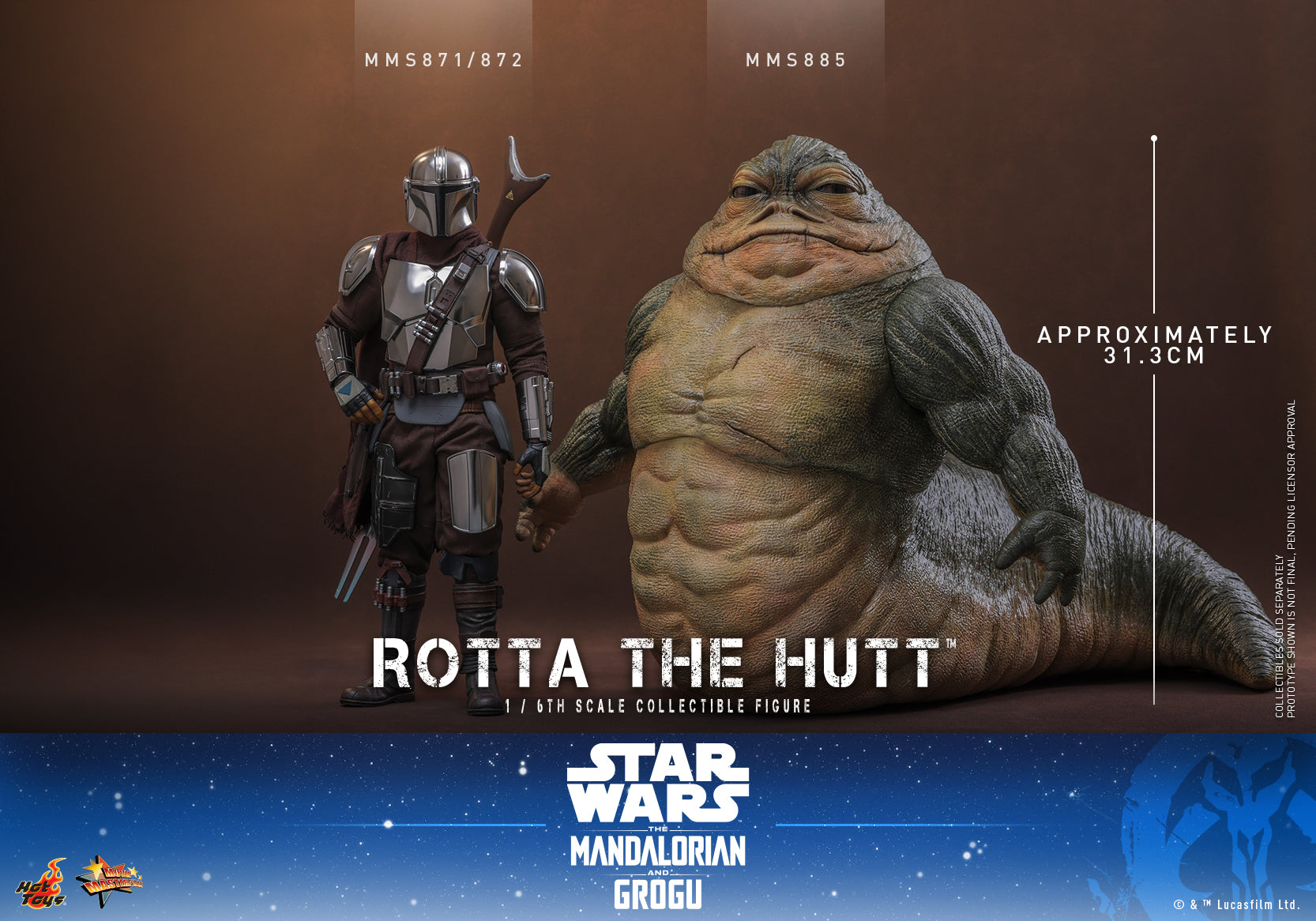 [Pre-Order] MMS885 - Star Wars: The Mandalorian & Grogu™ - 1/6th scale Rotta The Hutt™ Collectible Figure - ActionCity