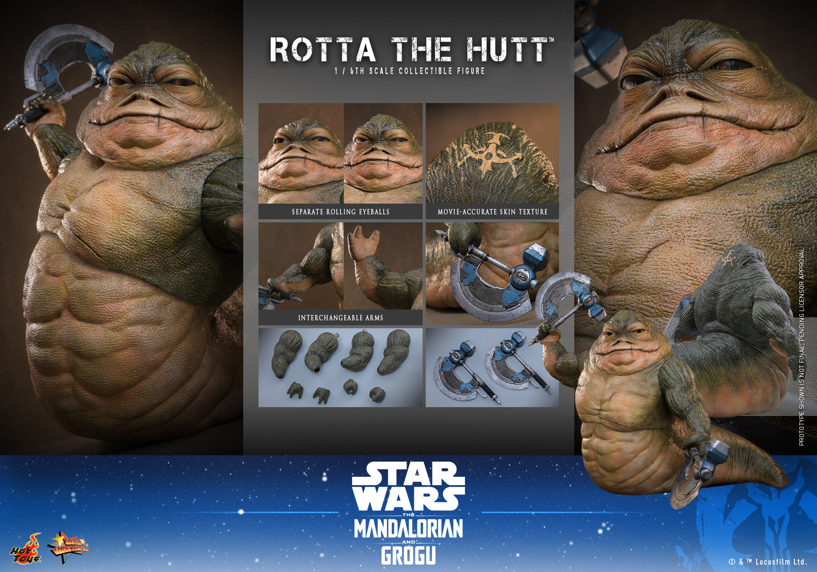 [Pre-Order] MMS885 - Star Wars: The Mandalorian & Grogu™ - 1/6th scale Rotta The Hutt™ Collectible Figure - ActionCity