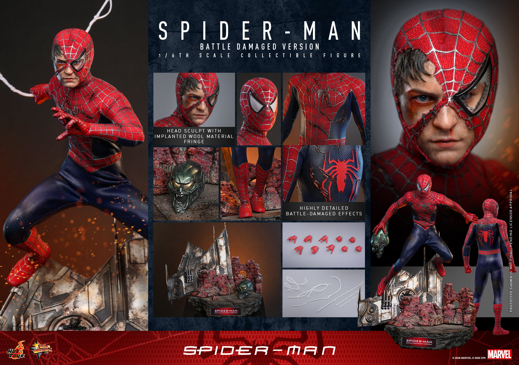 [Pre-Order] MMS859 - Spider-Man - 1/6th scale Spider-Man (Battle Damaged Version) Collectible Figure
