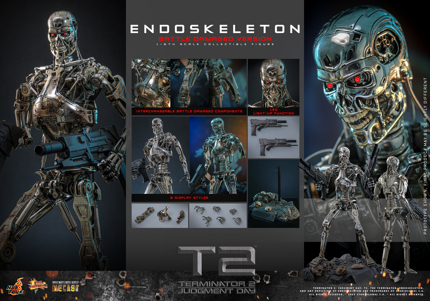 [Pre-Order] MMS840D77 - Terminator 2: Judgment Day - 1/6th scale Endoskeleton (Battle Damaged Version) Collectible Figure