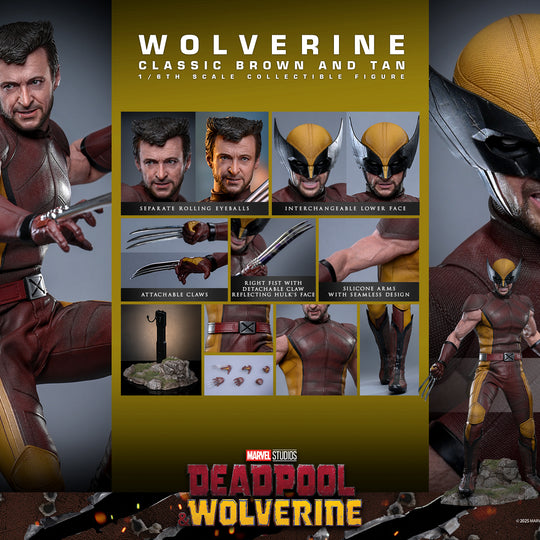MMS831 - Deadpool & Wolverine - 1/6th scale Wolverine (Classic Brown and Tan) Collectible Figure [Hot Toys Exclusive]