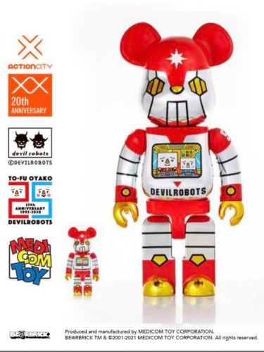 BE@RBRICK To-Fu Oyako Devilrobots 25th Anniversary 100% & 400%