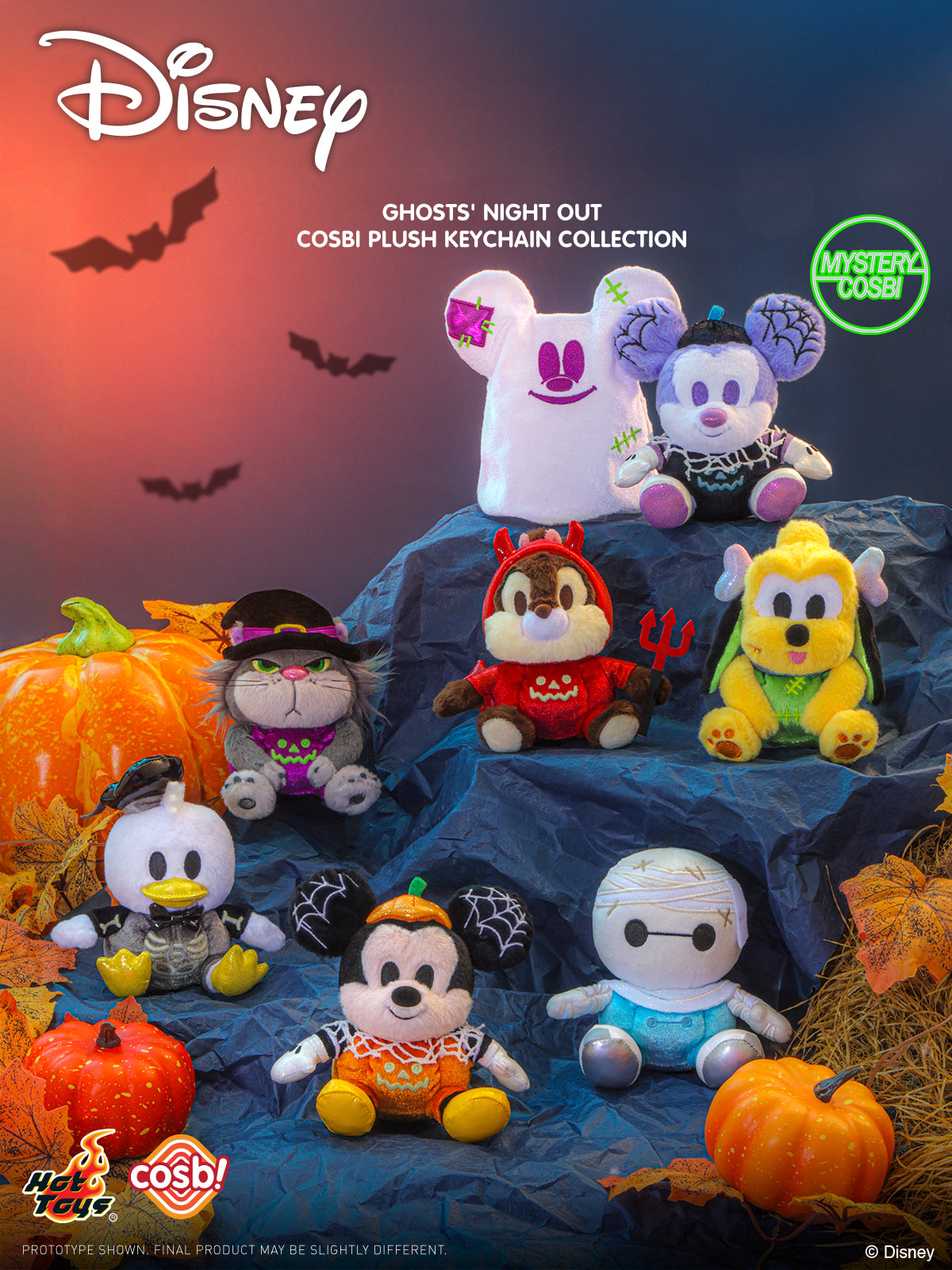 [Pre-Order] PPLU137N - Disney - Disney Ghosts’ Night Out Cosbi Plush Keychain Collection - ActionCity