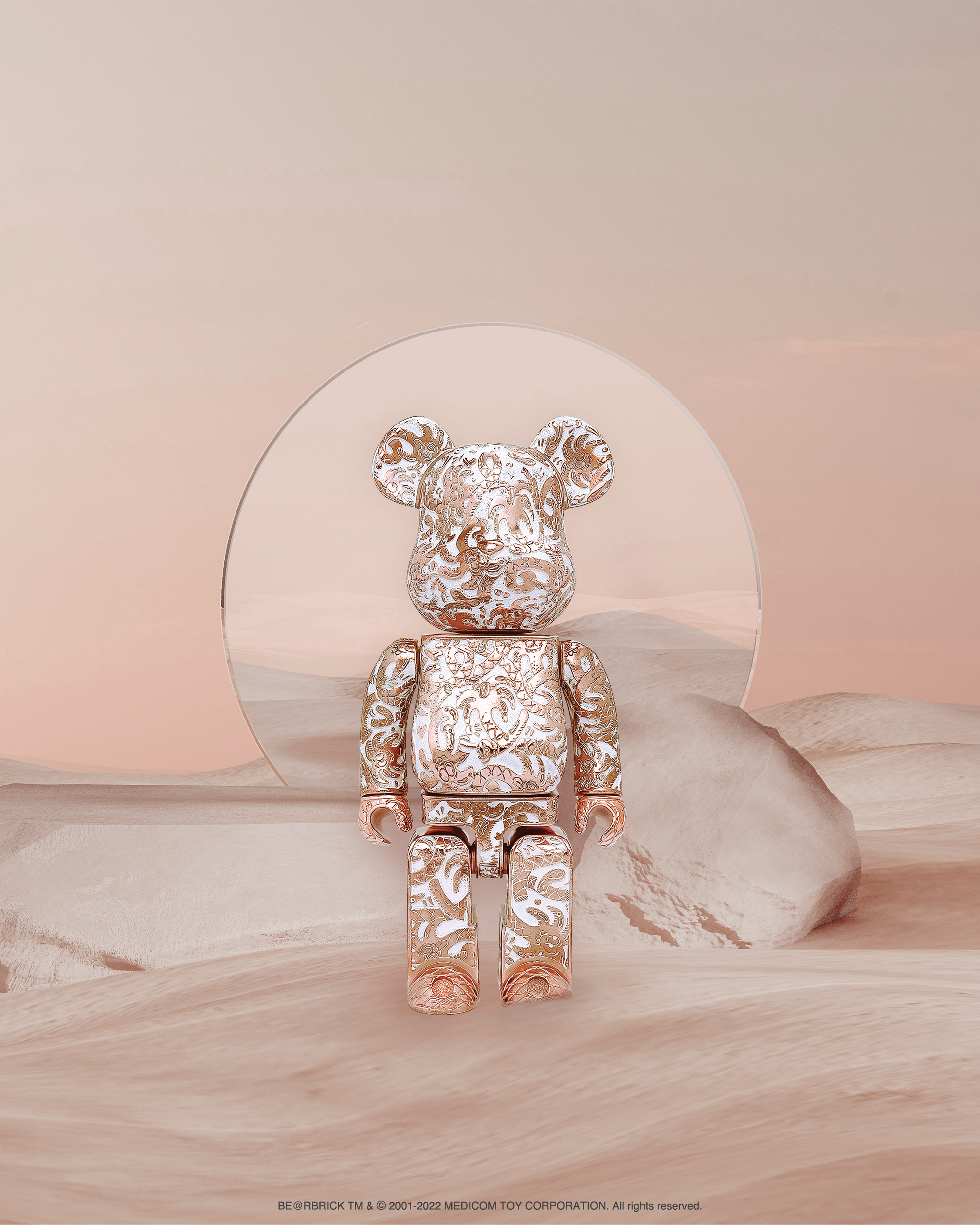 Bearbrick Royal Selangor x Steven Harrington Rose Gold