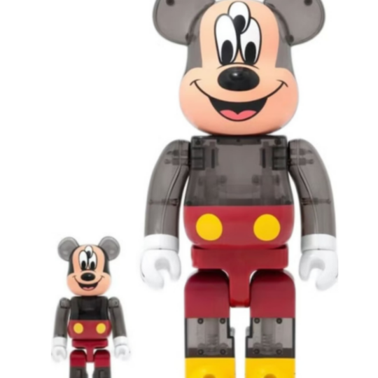 BE@RBRICK CLOT 3-Eyed Mickey Transparent 100% & 400%