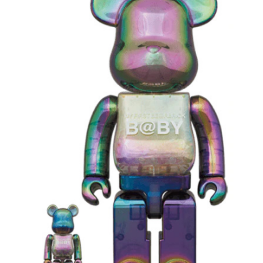 My First BE@RBRICK Baby Clear Black Chrome Ver. 100% & 400%