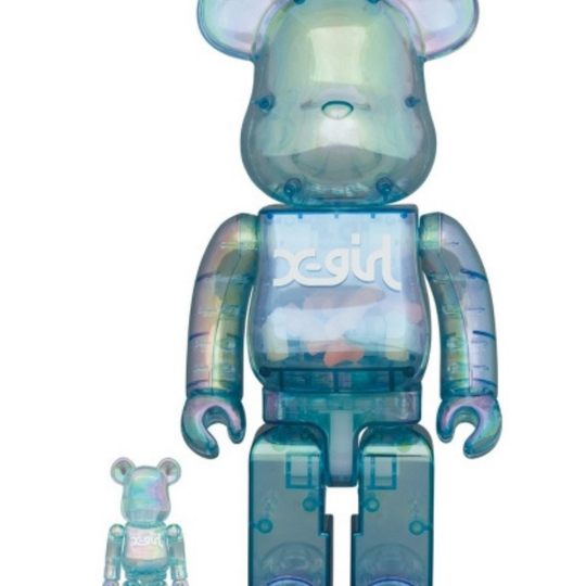BE@RBRICK X-Girl Clear Blue 2021 100% & 400%