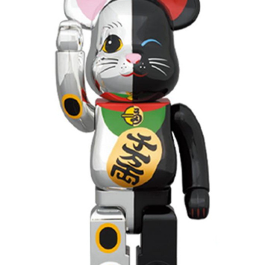 BE@RBRICK Manekineko Silver Black 1000%