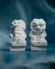 Sneaker Stone Lions Art Toy - "Triple White" Drop