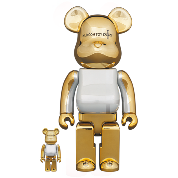 BE@RBRICK Medicom Toy Plus Gold Chrome 100% & 400%