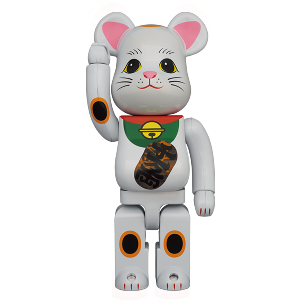 BE@RBRICK Manekineko White Plated Luminous 400%