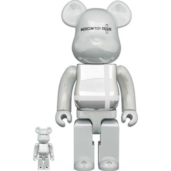 BE@RBRICK Medicom Toy Plus White Chrome 100% 400%