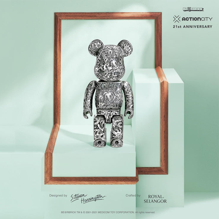 BE@RBRICK ActionCity 21st Anniversary, designed by Steven Harrington and crafted by Royal Selangor 400%