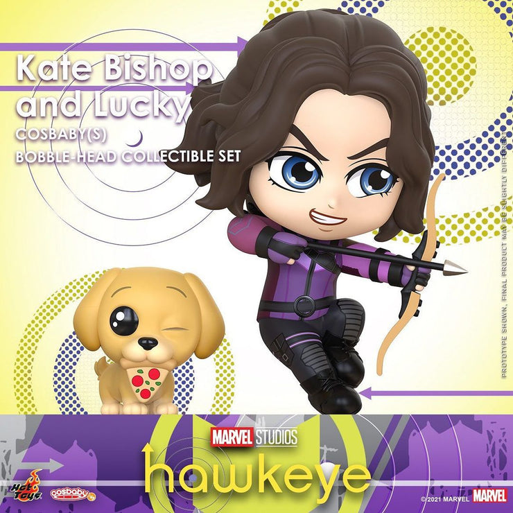COSB913 – Kate Bishop and Lucky Cosbaby (S) Bobble-Head Collectible Set