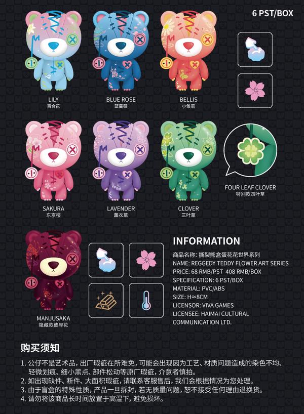 Raggedy Teddy Flower Art Blind Box Series