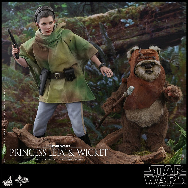 MMS551 - Star Wars: Return of the Jedi - 1/6th Scale Princess Leia & Wicket