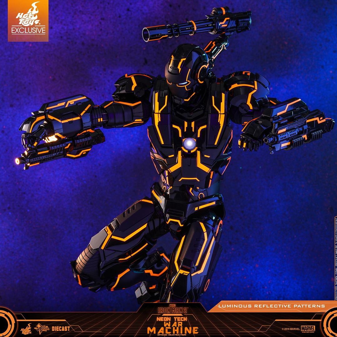 ActionCity Live: MMS553D35 + MMSC013 Bundle - 1/6th Scale Neon Tech War Machine + Neon Tech War Machine Miniature Collectible - ActionCity