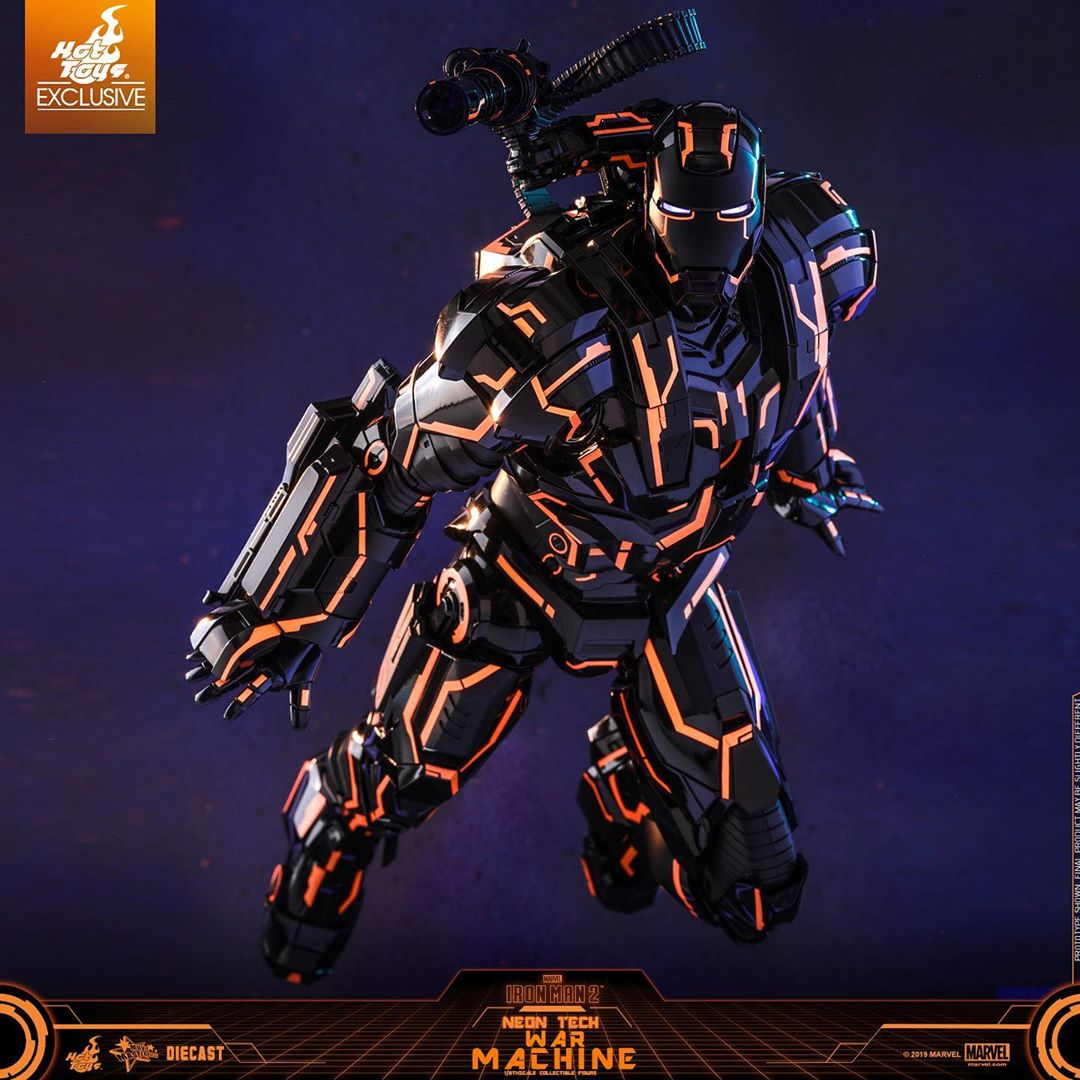 ActionCity Live: MMS553D35 + MMSC013 Bundle - 1/6th Scale Neon Tech War Machine + Neon Tech War Machine Miniature Collectible - ActionCity