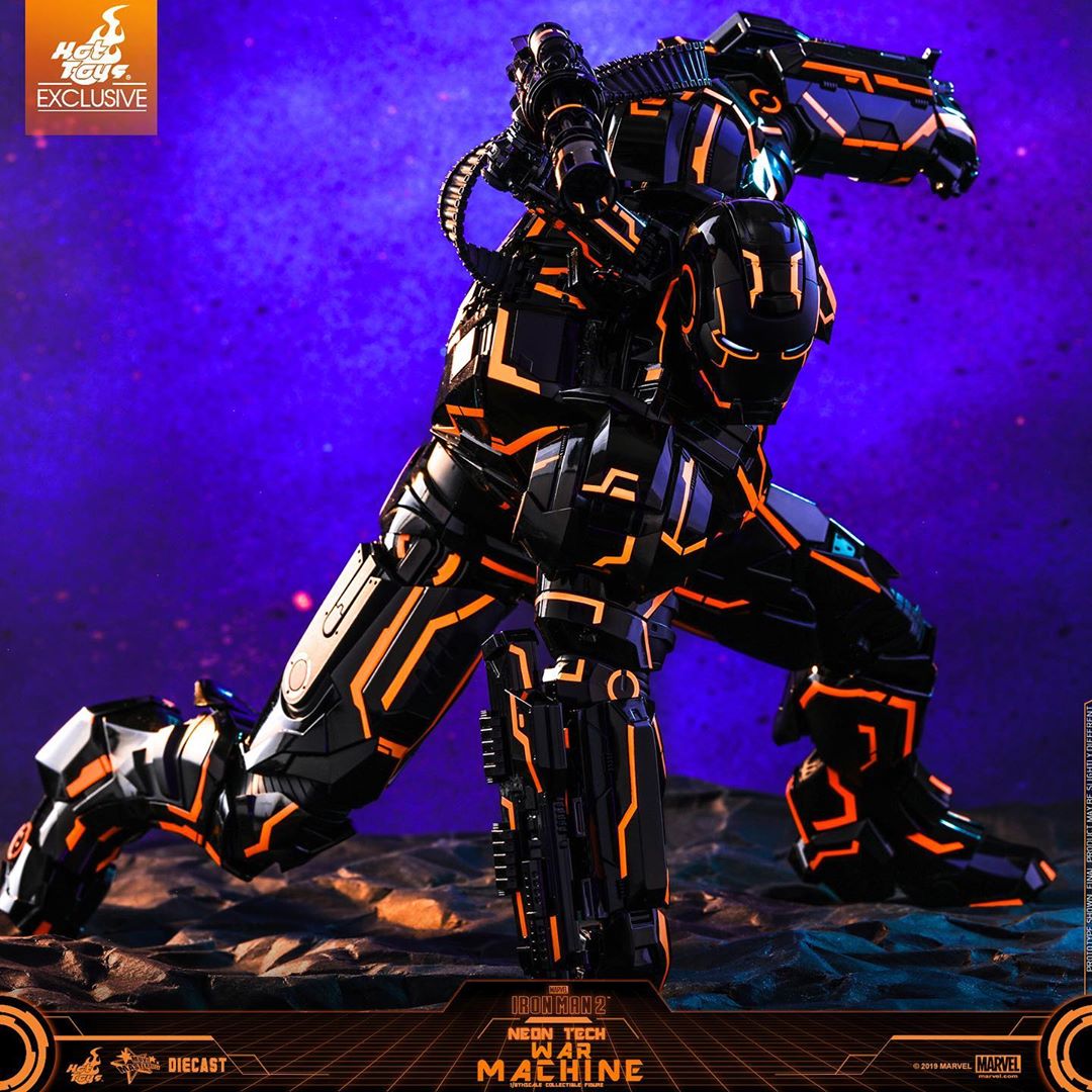 ActionCity Live: MMS553D35 + MMSC013 Bundle - 1/6th Scale Neon Tech War Machine + Neon Tech War Machine Miniature Collectible - ActionCity