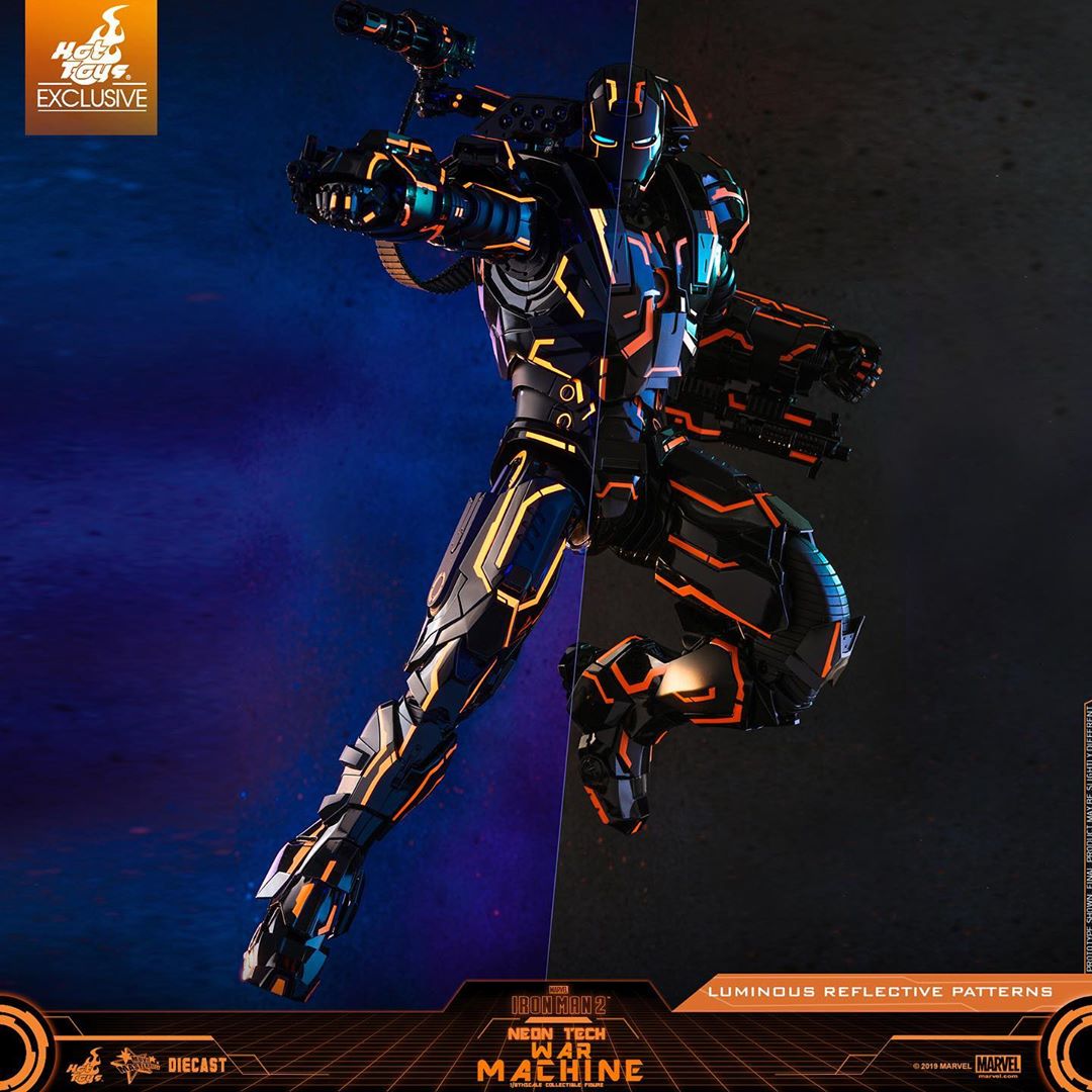 ActionCity Live: MMS553D35 + MMSC013 Bundle - 1/6th Scale Neon Tech War Machine + Neon Tech War Machine Miniature Collectible - ActionCity