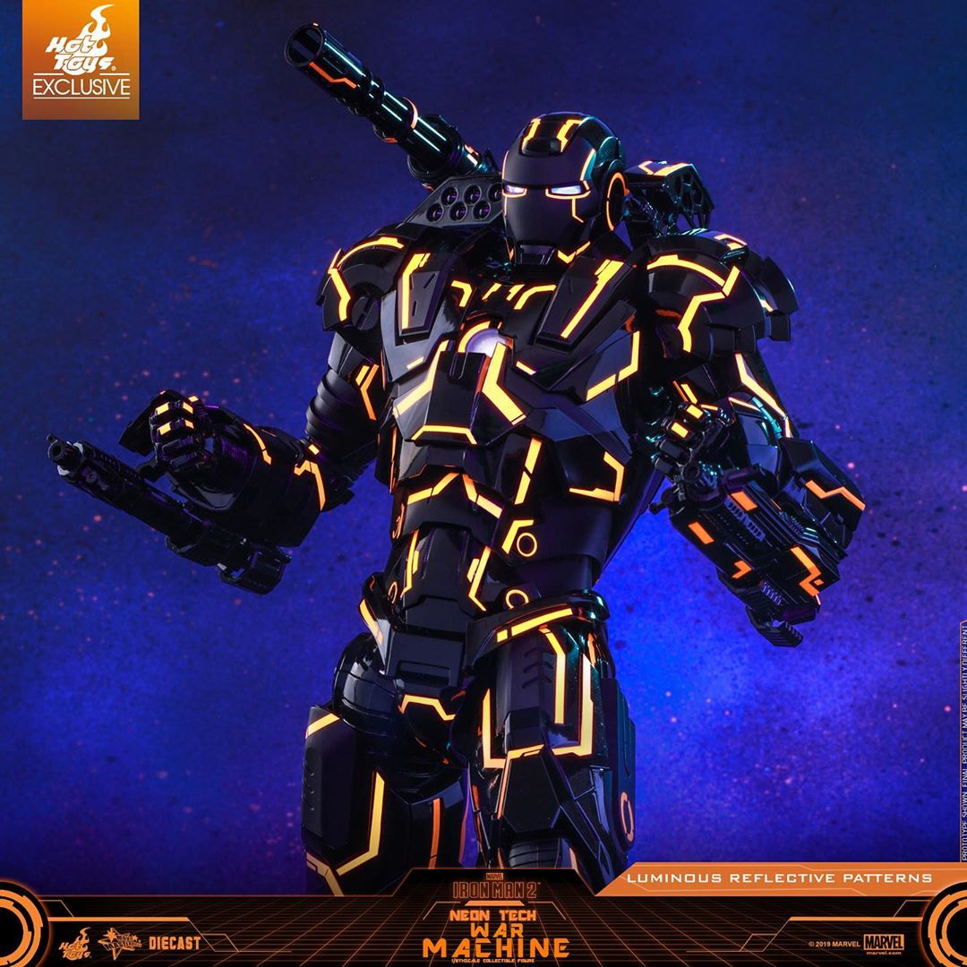 ActionCity Live: MMS553D35 + MMSC013 Bundle - 1/6th Scale Neon Tech War Machine + Neon Tech War Machine Miniature Collectible - ActionCity