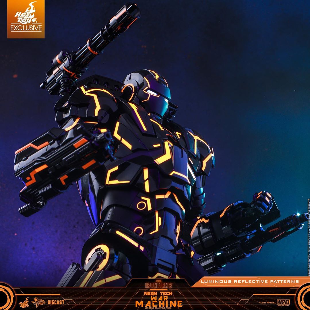 ActionCity Live: MMS553D35 + MMSC013 Bundle - 1/6th Scale Neon Tech War Machine + Neon Tech War Machine Miniature Collectible - ActionCity