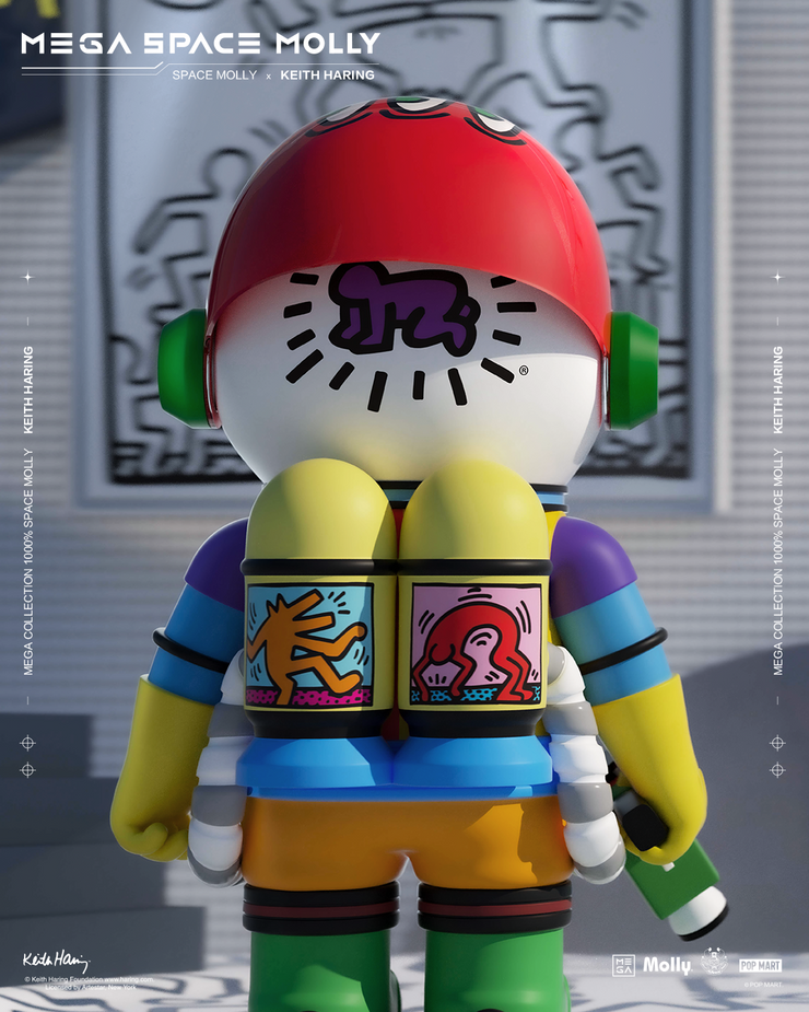 POP MART MEGA Reserve Series 1000% Space Molly × Keith Haring