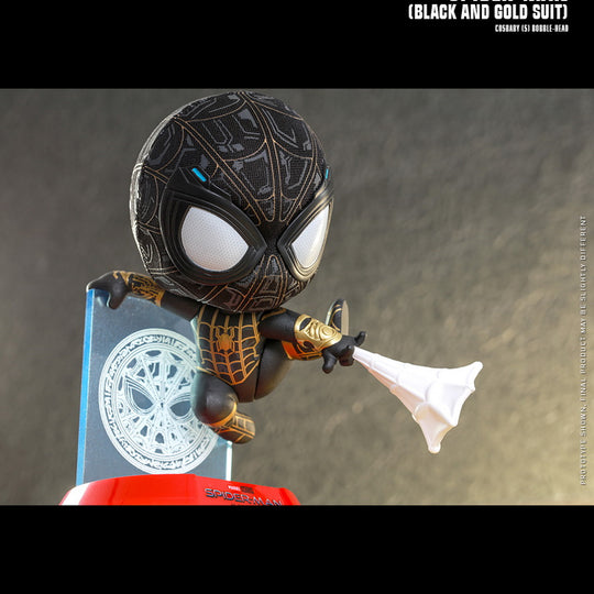 COSB916 Spider-Man (Black and Gold Suit) Cosbaby (S) Bobble-Head
