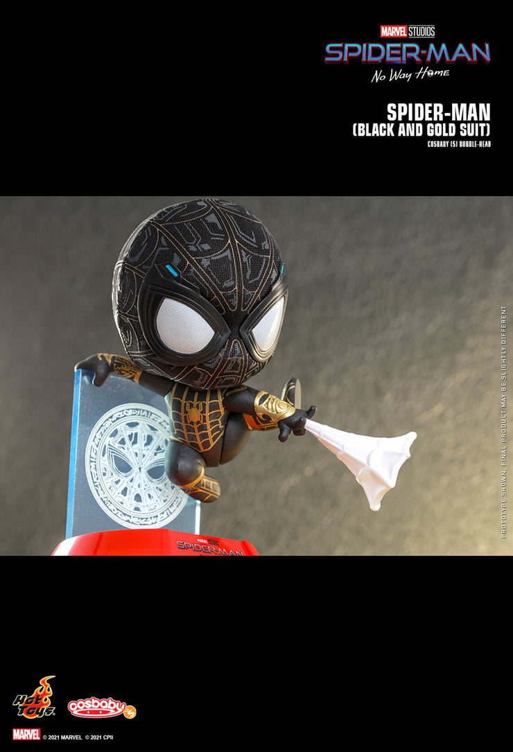 COSB916 Spider-Man (Black and Gold Suit) Cosbaby (S) Bobble-Head