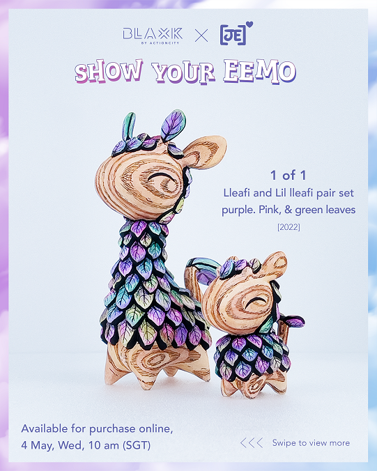 Lleafi and Lil Lleafi Pair Set – Purple. Pink, & Green Leaves