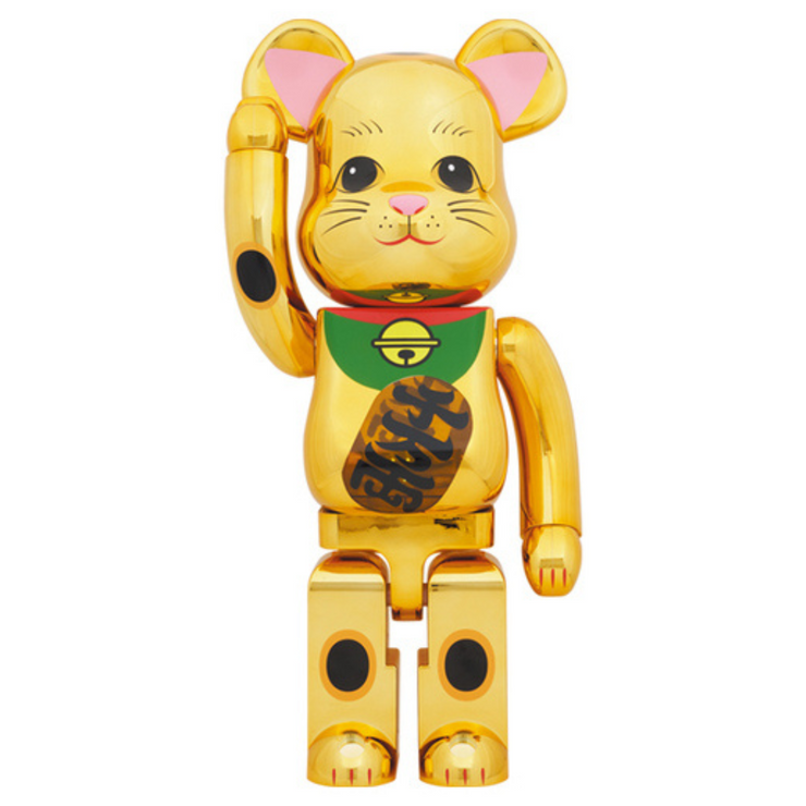 BE@RBRICK Manekineko Gold Plated Emit Light 1000％