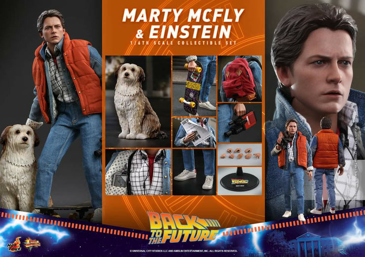 MMS573 - 1/6th scale Marty McFly and Einstein Collectible Set