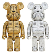 BE@RBRICK Sorayama x Bape(R) Camo Shark Gold & Silver 1000% (ASK)