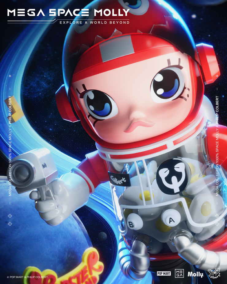 POP MART Mega Reserve Series 1000% Space Molly x Philip Colbert