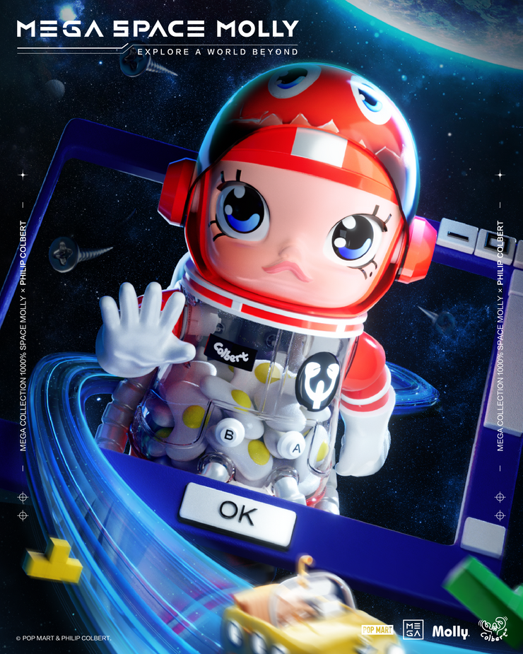 POP MART Mega Reserve Series 1000% Space Molly x Philip Colbert